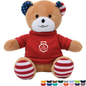 Patriotic Plush Bear, 6" w/ Shirt - HT1844