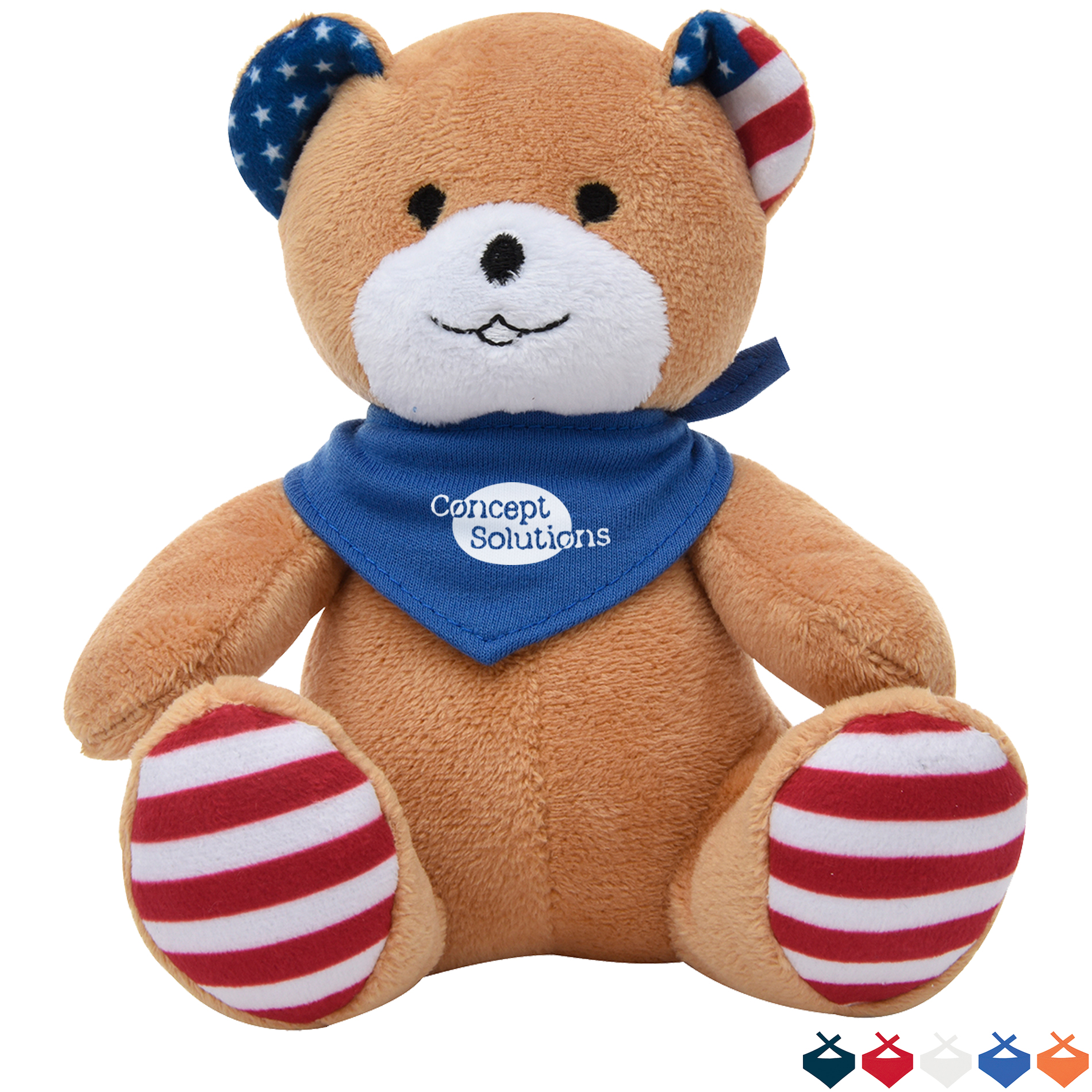 Product Photo 1 Patriotic Plush Bear, 6" w/ Bandana