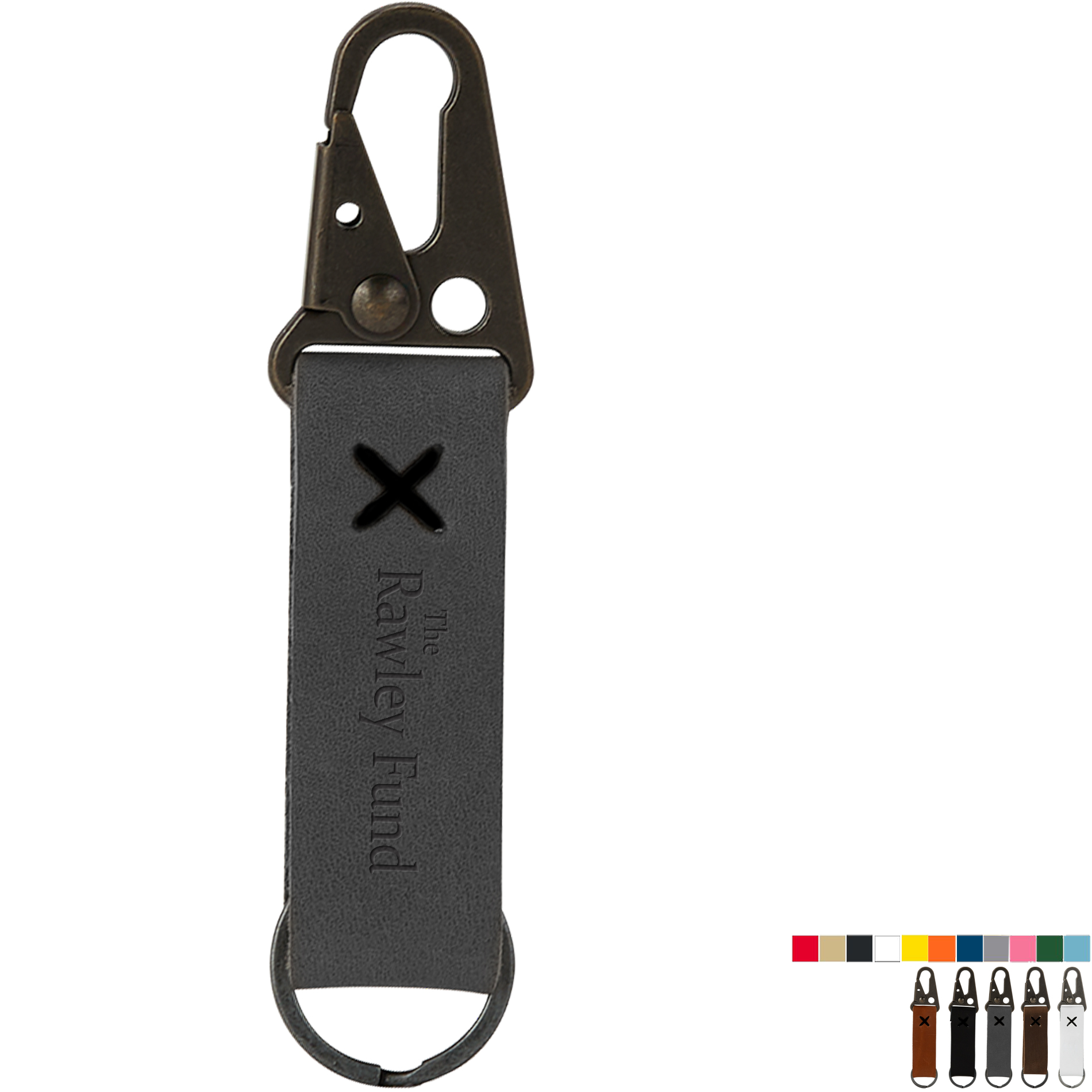 Product Photo 1 Busker Leather Keychain w/ Antique Nickel Carabiner