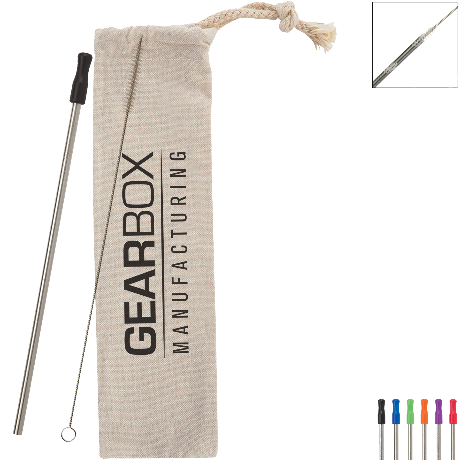 Product Photo 1 Stainless Straw Kit with Cotton Pouch