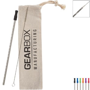 Stainless Straw Kit with Cotton Pouch - HT9412