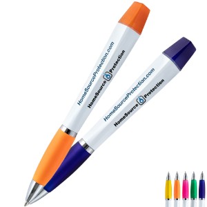 Twist Action Triangular Ad Pen & Highlighter - UL1090