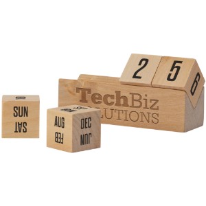 Boa Laser Engraved Wooden Perpetual Calendar, 4" - SZ7091