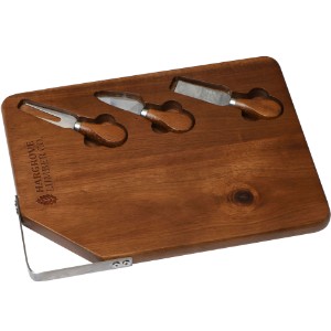 Acacia Wood Cutting Board & Cheese Knives - MG8275