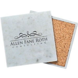 Square White Marble Coaster - WB2550