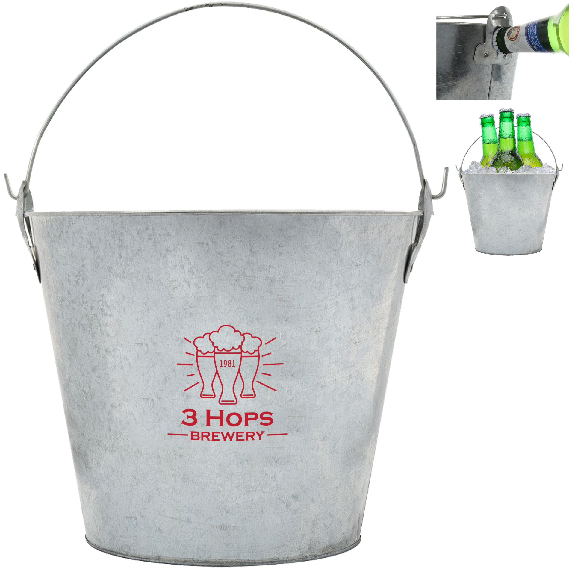Product Photo 1 Bevy Beverage Bucket w/ Built-In Bottle Openers, 5 Liter
