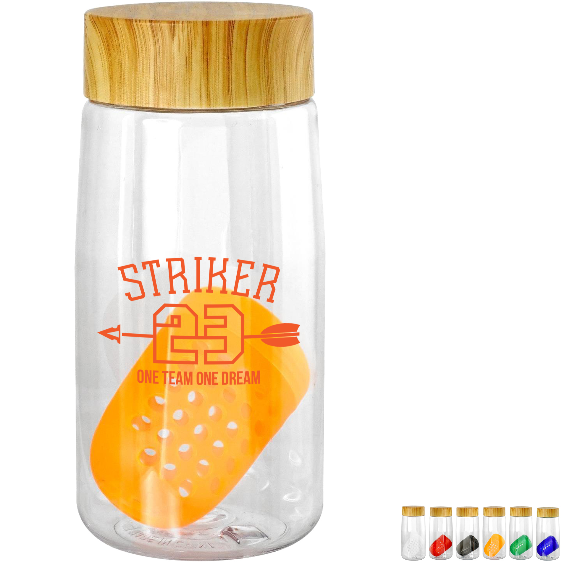 Product Photo 1 Bamboo Lid Bottle w/ Colorful Floating Infuser, 18oz.