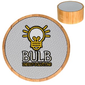 Bamboo Wireless Hockey Puck Bluetooth Speaker - AL3428