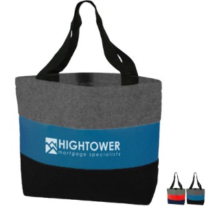 Tri-Stripe Velvet Non-Woven & Leatherette Tote - ZR1430