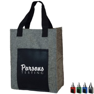 Heavy Velvet Non-Woven & Leatherette Pocket Tote - ZR1445