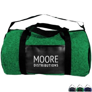 Heavy Velvet Non-Woven & Leatherette Barrel Bag, 17" - ZR1450