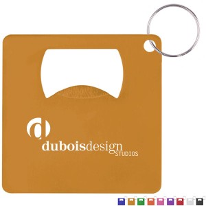 Square Aluminum Bottle Opener Key Chain - NU1140