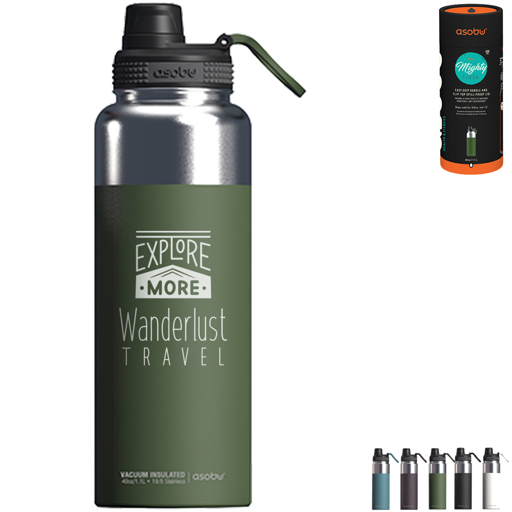 Product Photo 1 Asobu® Mighty Flask Copper-Lined Stainless Steel Bottle, 40oz.