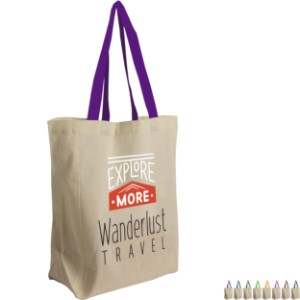 Brunch Cotton Grocery Tote, Full Color - GY3102