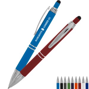 Quilted Rubberized Aluminum Stylus Pen - HT1923