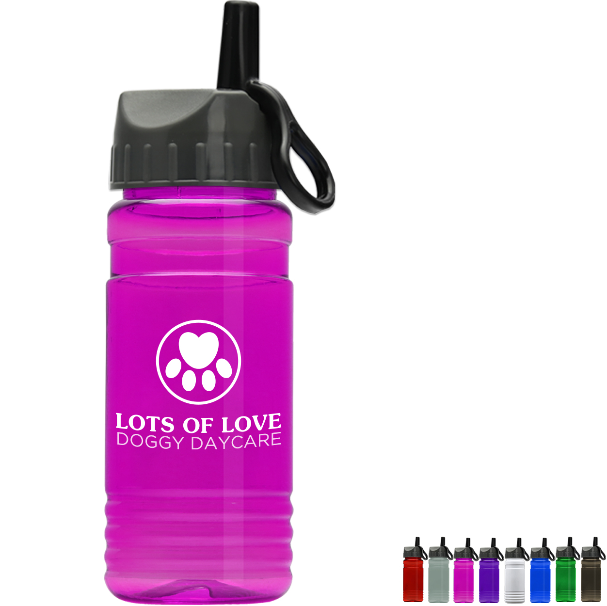 Product Photo 1 UpCycle rPET Bottle w/ Flip Straw Ring Lid, 20oz.