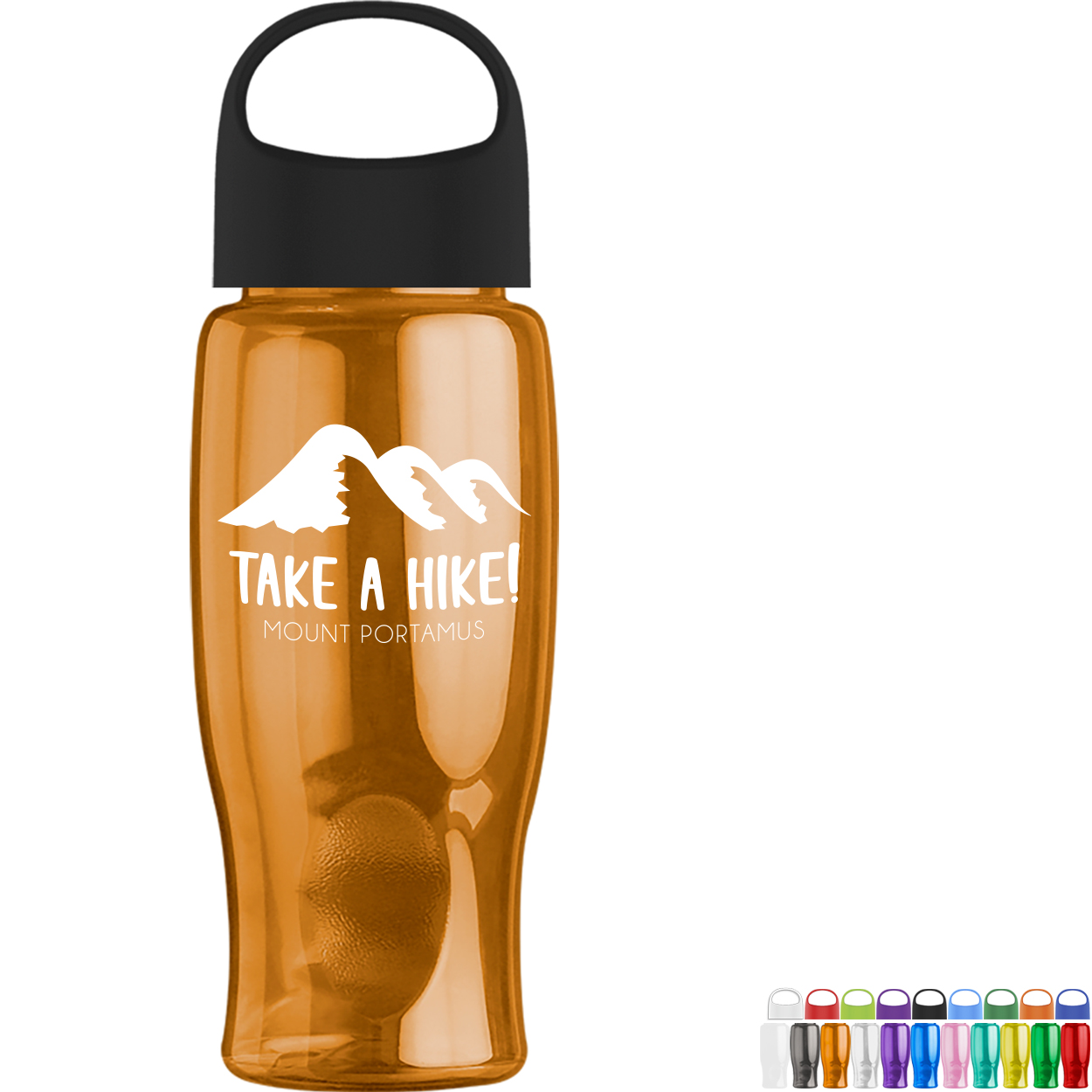 Product Photo 1 Poly-Pure Transparent Bottle w/ Oval Crest Lid, 27oz.