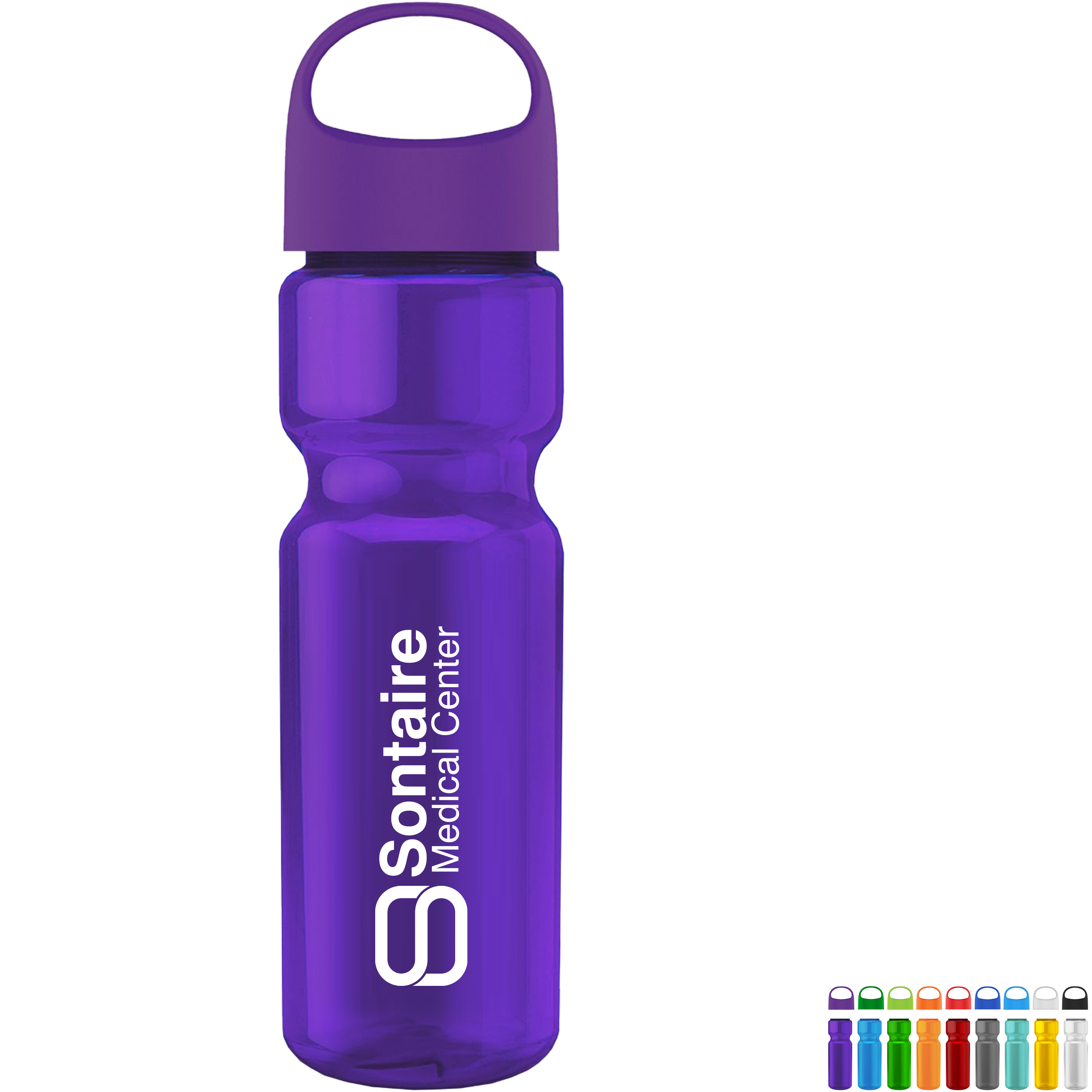 Product Photo 1 Champion Transparent Bottle w/ Oval Crest Lid, 28oz.