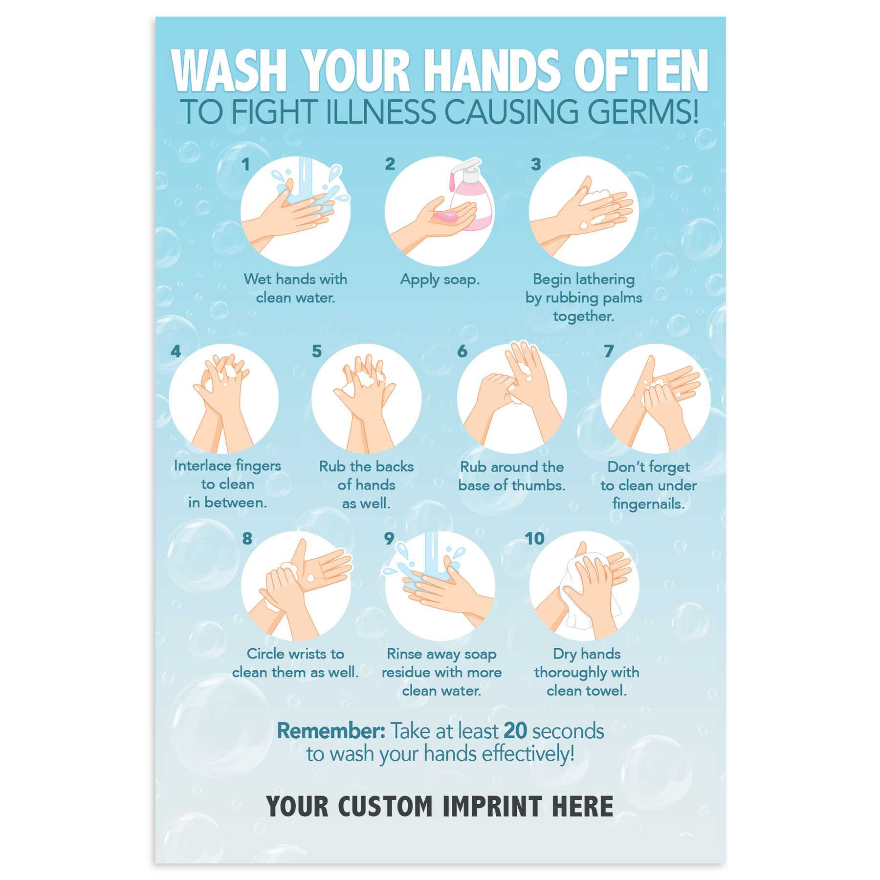 Product Photo 1 Hand Washing Information Magnet, 4" x 6"