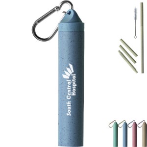 Wheat Straw Keychain Set w/ Cleaning Brush - WB1901