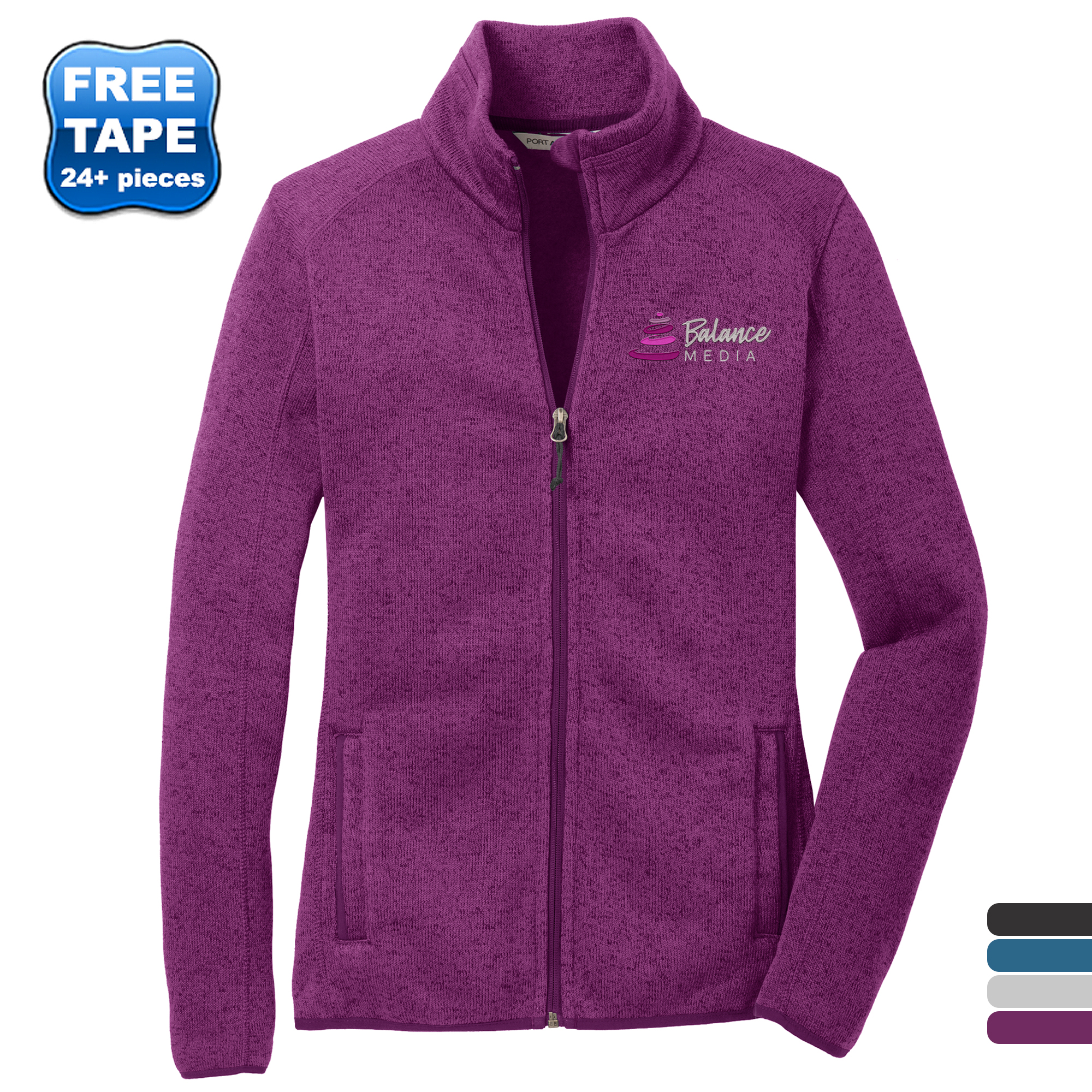 Product Photo 1 Port Authority® Sweater Fleece Ladies' Jacket