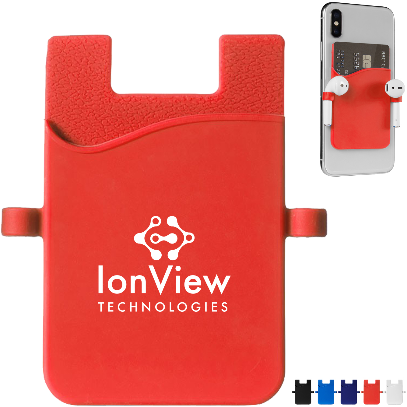 Product Photo 1 Silicone Smartphone Pocket with Earbud Loops