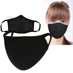 ON SALE! Reusable Washable Double Layer Cotton Poly Face Mask, Black - IN STOCK - MSK500