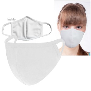 ON SALE! Reusable Washable Double Layer Cotton Poly Face Mask, White - IN STOCK - MSK501