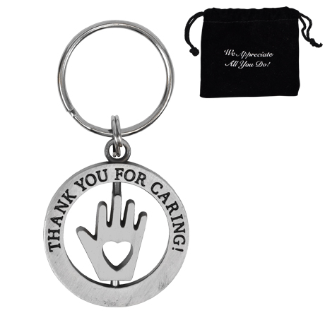 Product Photo 1 Thank You For Caring, Appreciation Swivel Keychain Stock - CLOSEOUT!