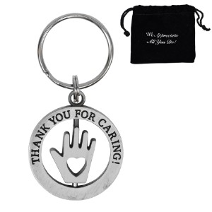 Thank You For Caring, Appreciation Swivel Keychain Stock - CLOSEOUT! - AKC510