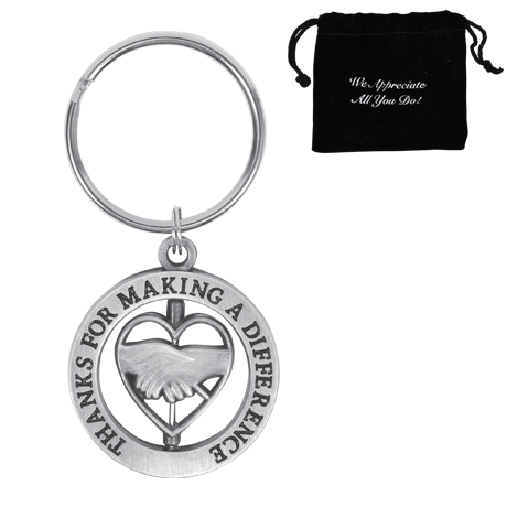 Product Photo 1 Thanks for Making a Difference, Heart  Appreciation Swivel Keychain, Stock - CLOSEOUT!