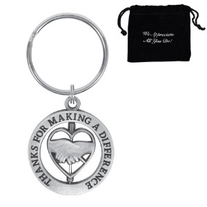 Thanks for Making a Difference, Heart  Appreciation Swivel Keychain, Stock - CLOSEOUT! - AKC500