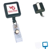 Square Retractable Badgeholder, Slide Clip