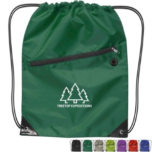 Drawstring Backpack W/ Zipper - EV2552