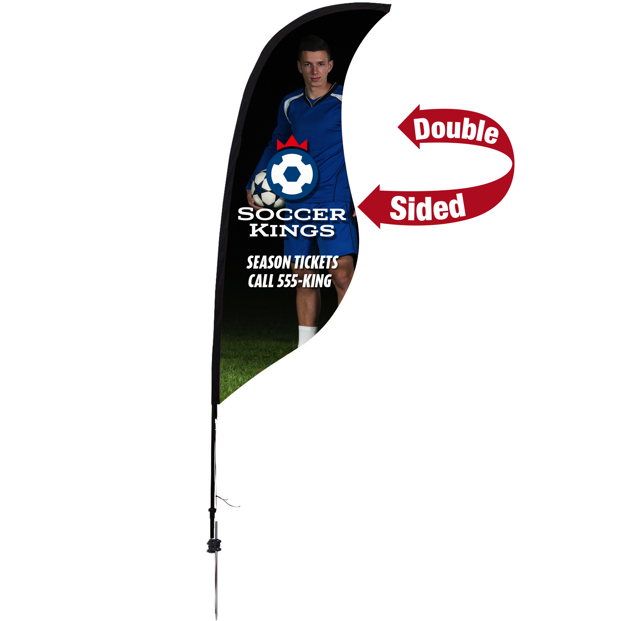 Product Photo 1 Premium Sabre Sail Double-Sided Sign Kit with Ground Spike, 9'