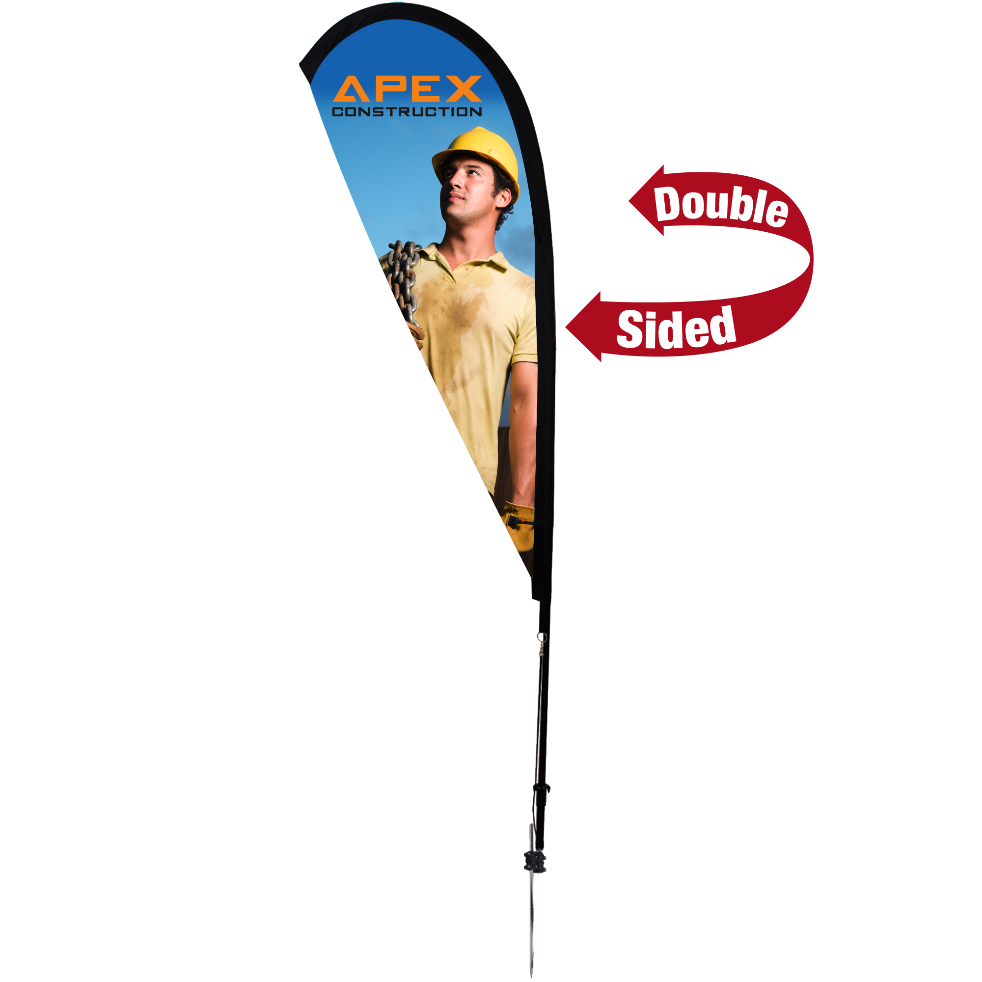 Product Photo 1 Premium Teardrop Double-Sided Sail Sign Kit with Ground Spike, 6'