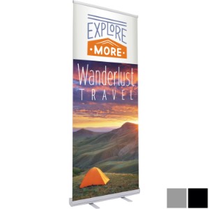 Economy Retractor No-Curl Opaque Fabric Banner Kit, 33-1/2" - DY3932