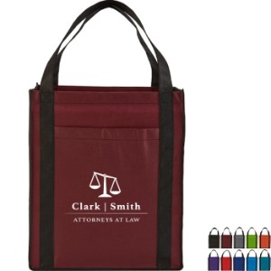 Large Non-Woven Grocery Tote w/ Pocket - EV2546