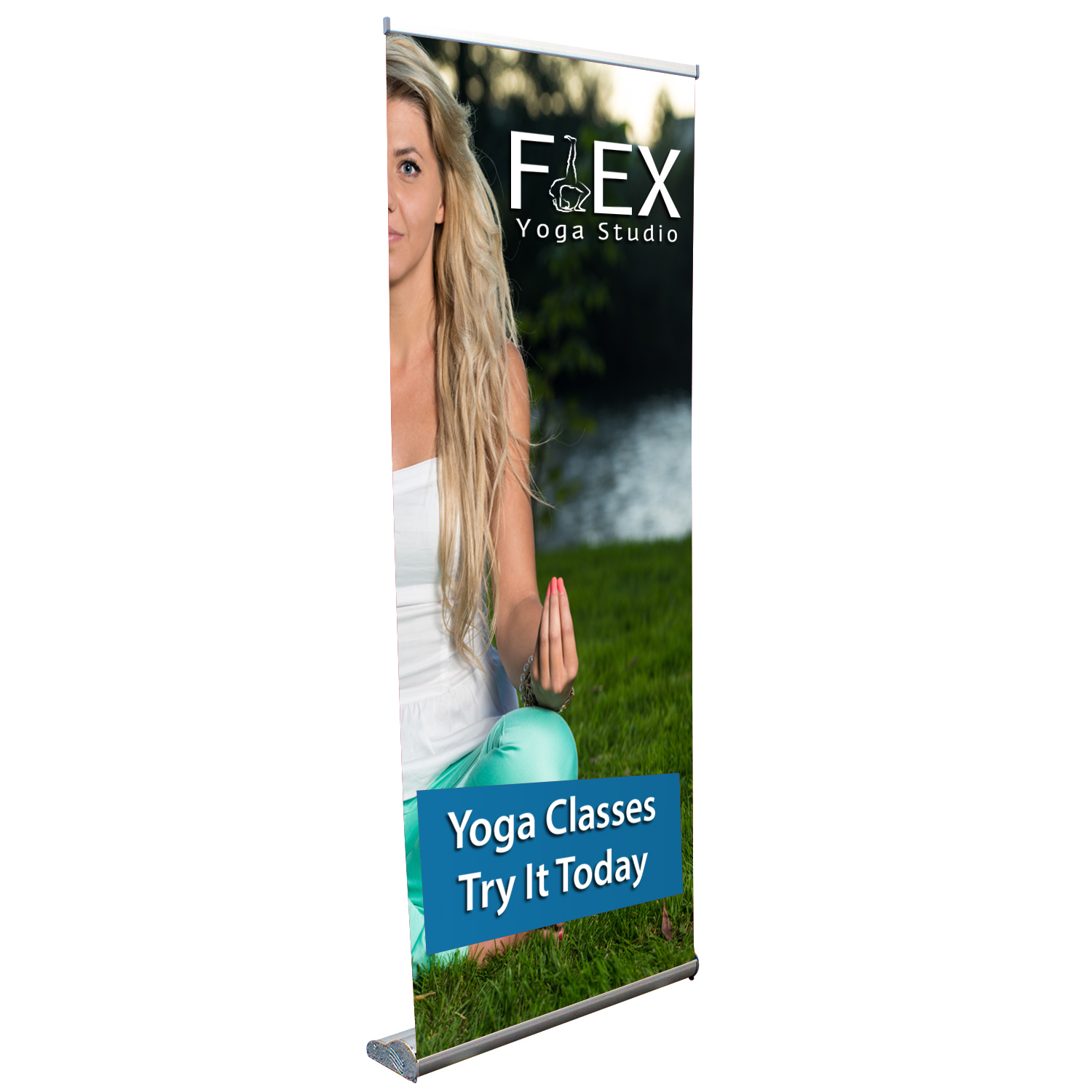 Product Photo 1 Stratus Opaque Fabric Retractor Banner Kit, 31-1/2"