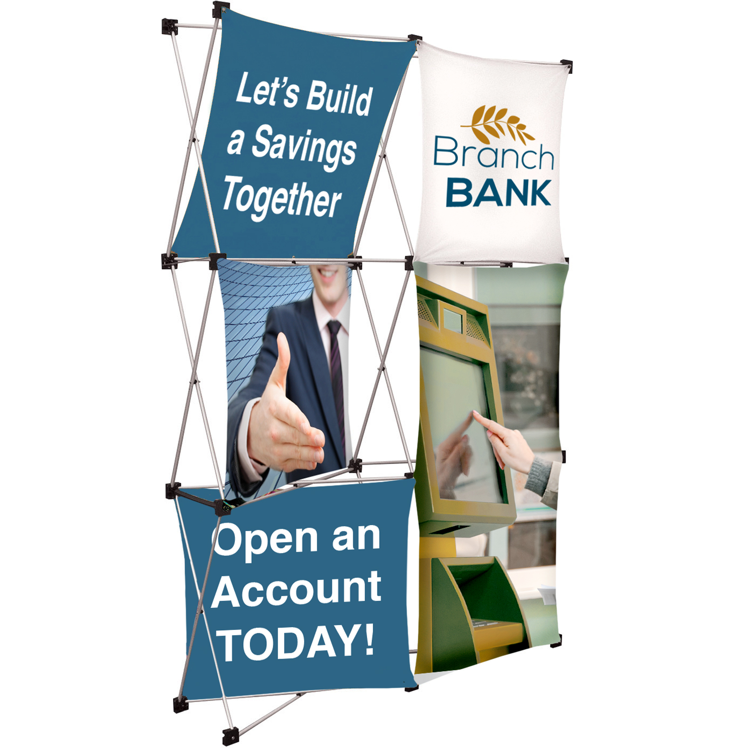 Product Photo 1 GeoMetrix Double Stack Floor Display Kit, 90" x 61"