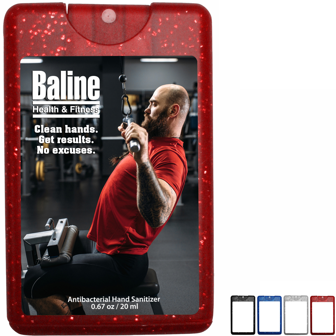 Product Photo 1 Sparkle Credit Card Style Antibacterial Hand Sanitizer Spray, .67oz.