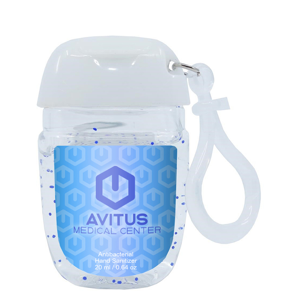 Product Photo 1 Antibacterial Blue Bead Hand Sanitizer w/ Clip, 20mL