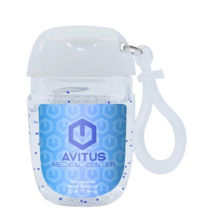 Antibacterial Blue Bead Hand Sanitizer w/ Clip, 20mL - TK7015