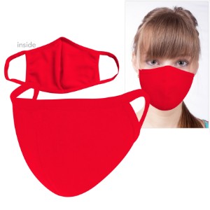 Reusable Washable Double Layer Cotton Poly Face Mask, Red - MSK503