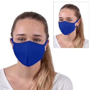 Reusable Washable Double Layer Cotton Poly Face Mask, Royal - MSK505