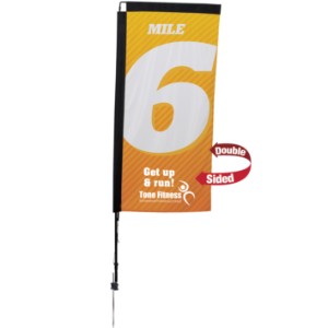 Premium Rectangle Double-Sided Sail Sign Kit with Ground Spike, 7' - DY4041