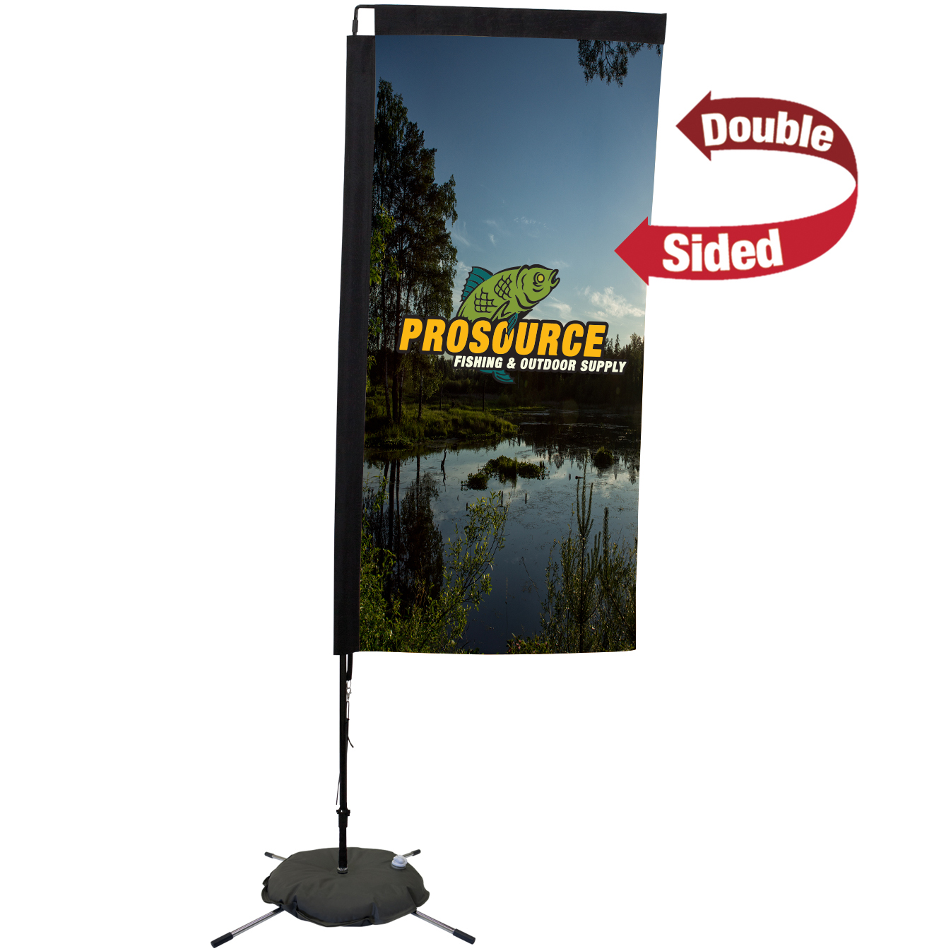 Product Photo 1 Premium Double Sided Rectangle Sail Sign with Scissor Base, 7'