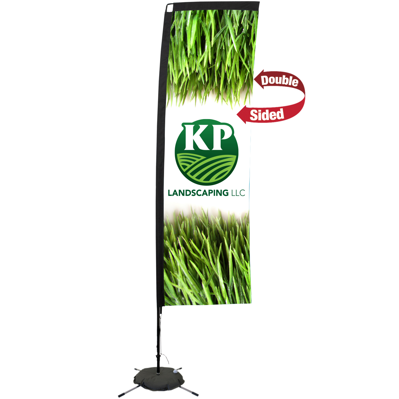 Product Photo 1 Premium Double Sided Rectangle Sail Sign with Ground Spike, 10'