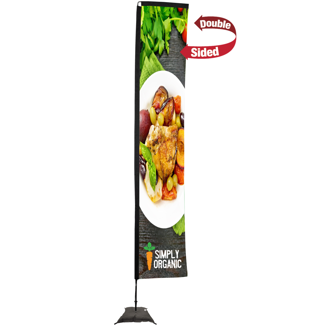 Product Photo 1 Premium Double Sided Rectangle Sail Sign with Scissor Base, 14-1/2'