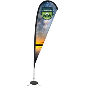 Premium Teardrop Sail Sign with Scissor Base, 11-1/2' - DY4051